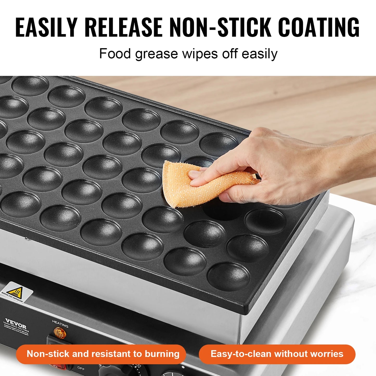 SucceBuy Commercial Dutch Pancake Maker 50-Pcs – Non-Stick, Dual Temp & Timer Control