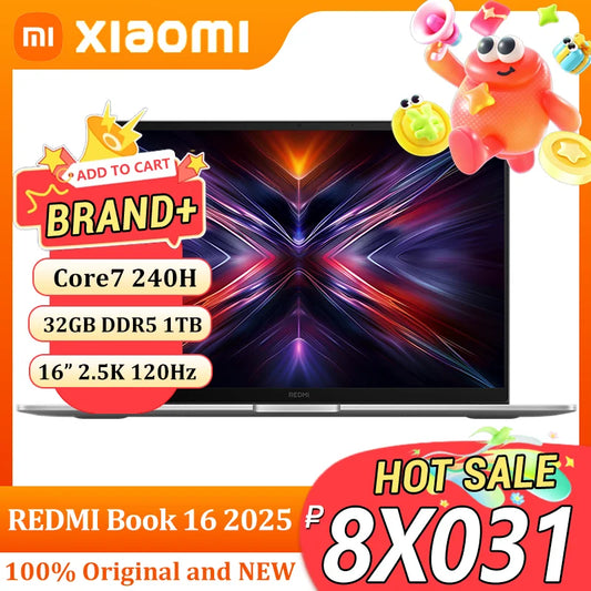 Xiaomi Redmi Book 16 2025 | Intel Core 7 240H | 32GB DDR5 | 1TB SSD | 16" 2.5K 120Hz | Wi-Fi 6 | Win 11