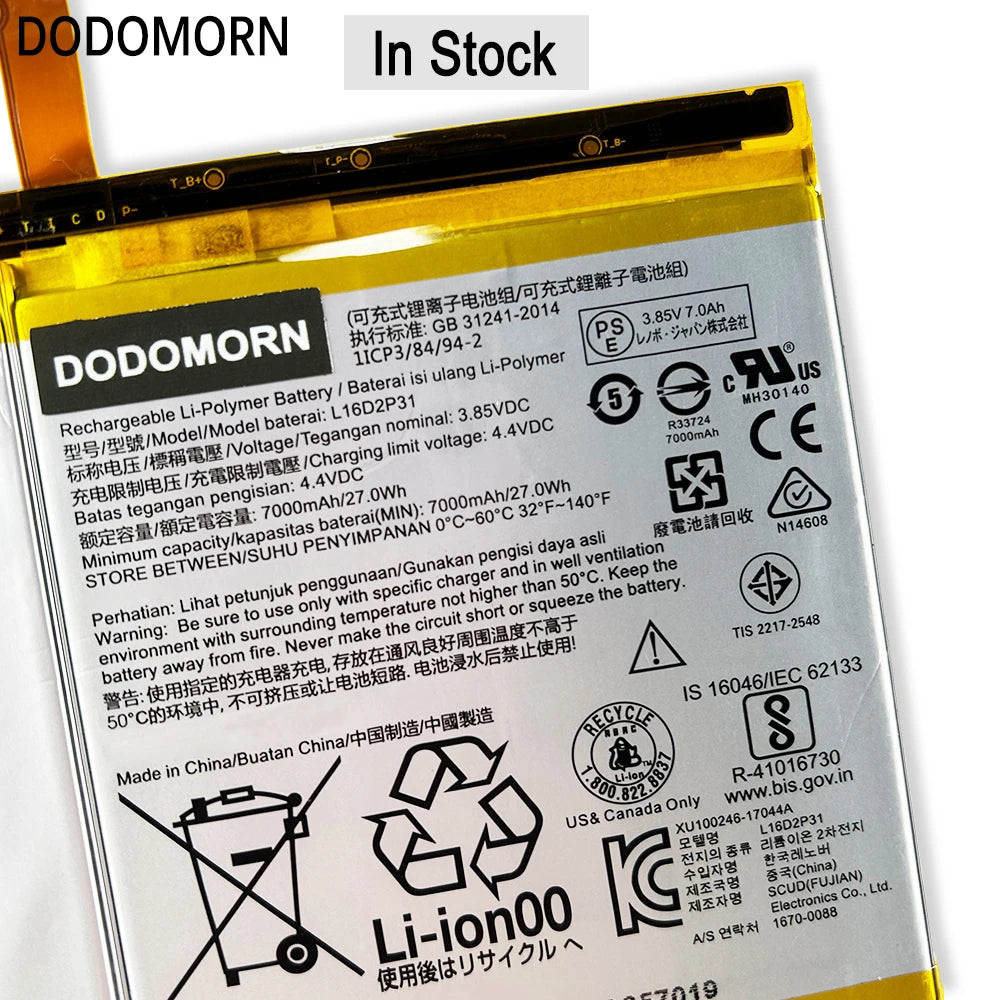 Lenovo Tab4 10 Replacement Battery L16D2P31 — 7000mAh 27Wh, TB-X304/TB-X704/TB-X504