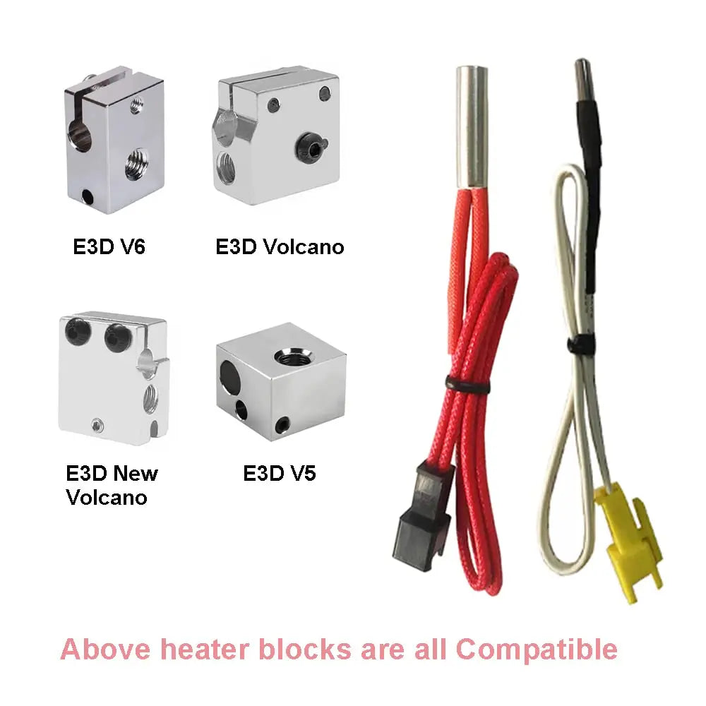 HzdaDeve NTC 100K Thermistor & Heating Rod Kit for Flsun Q5 / QQ-S / SR / V400 3D Printer