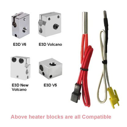 HzdaDeve NTC 100K Thermistor & Heating Rod Kit for Flsun Q5 / QQ-S / SR / V400 3D Printer