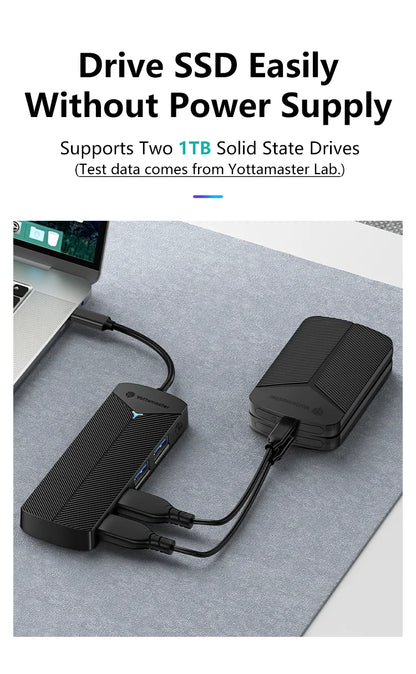 Yottamaster 4-in-1 USB 3.0 Hub | 5Gbps | Ultra-Slim OTG Adapter | USB-A & Type-C | For PC & Mac