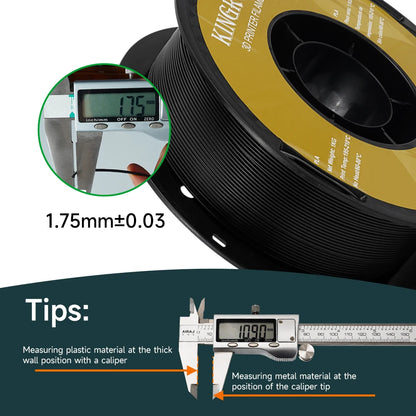 KINGROON 3D Printer Filament Bundle – 5KG, 1.75mm PLA / PETG / TPU / ABS, 5 Rolls, Black / White / Gray