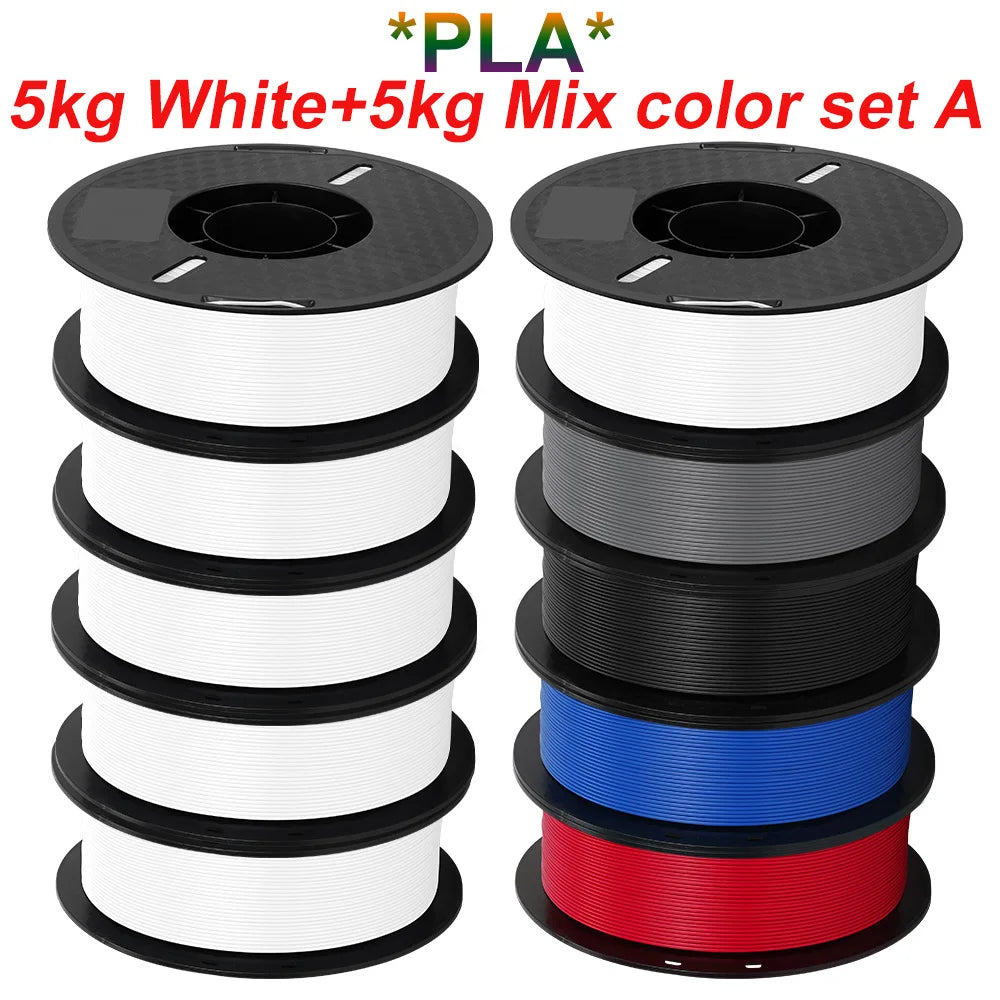 KINGROON 10KG 3D Printer Filament Bundle – PLA & PETG, 1.75mm Mixed Colors