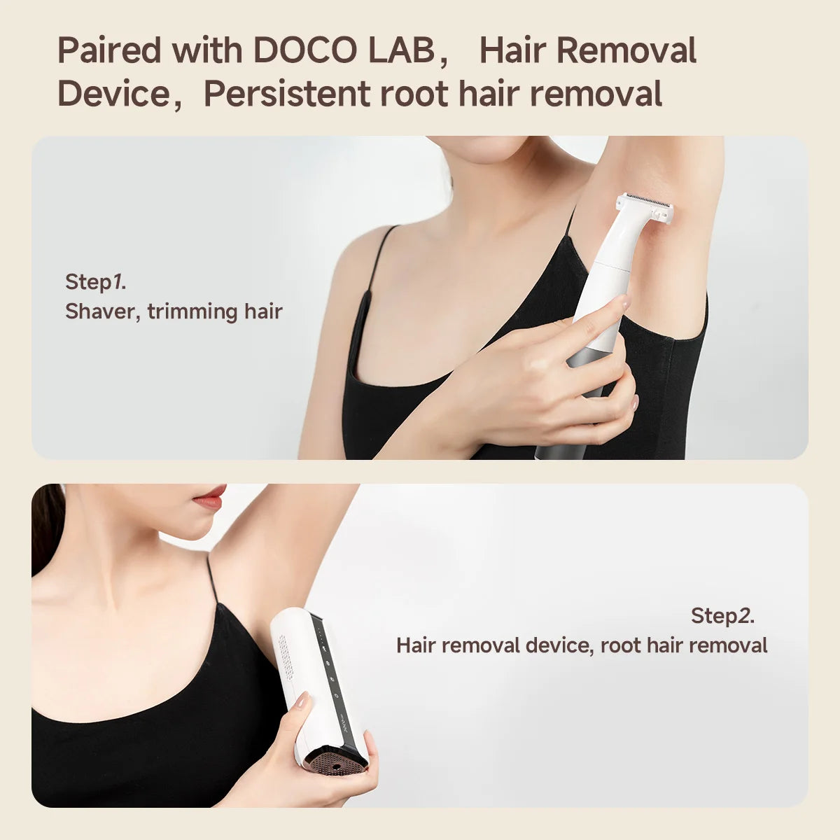 DOCO LAB 4-in-1 Electric Epilator & Hair Removal Trimmer – Cordless, Painless, Body & Bikini, Gift for Men & Women