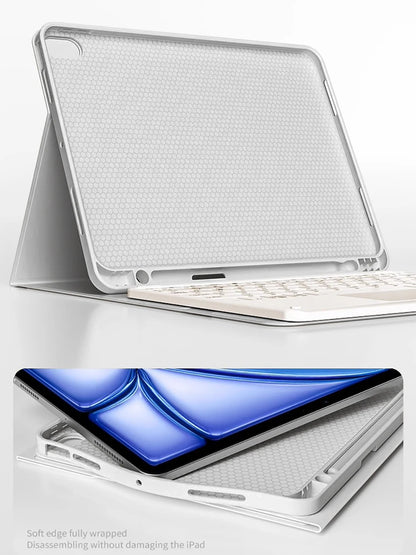Wireless Magic Keyboard & Mouse Case for iPad Pro 11/13, Air 11/13, iPad 7-10 Gen – Bluetooth, Touchpad
