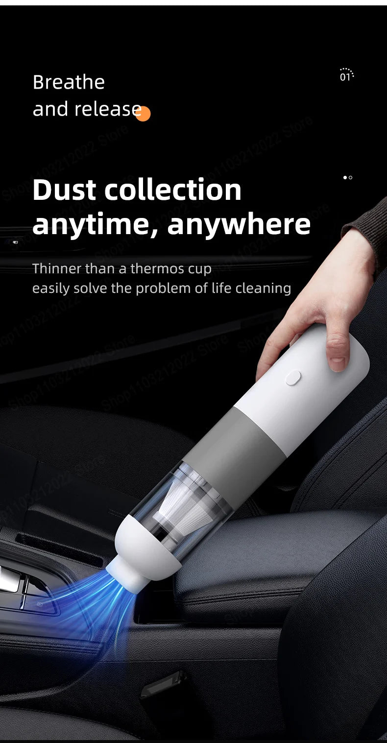 39800Pa Wireless Car Vacuum Cleaner – 3-in-1 Handheld Portable Dust Catcher