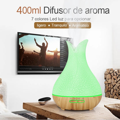WiFi Smart Air Humidifier & Aroma Diffuser 400ml – Essential Oil, Wood Ball Design