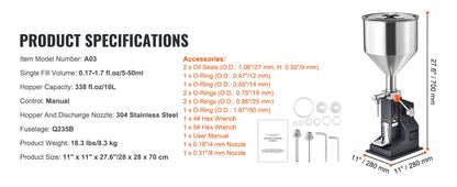 SucceBuy A03 Liquid Filling Machine | 5-3000ml | Semi-Auto | Adjustable Speed