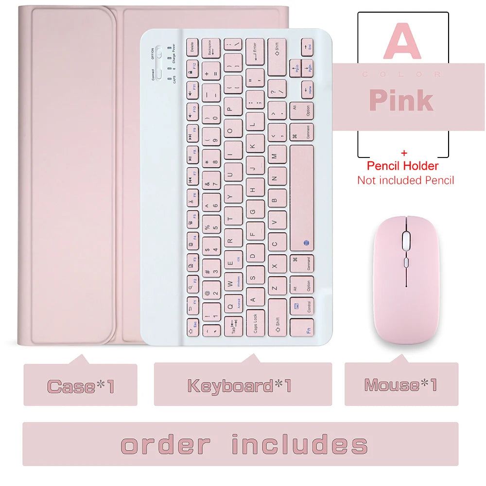 Wireless Magic Keyboard & Mouse Case for iPad Pro 11/13, Air 11/13, iPad 7-10 Gen – Bluetooth, Touchpad