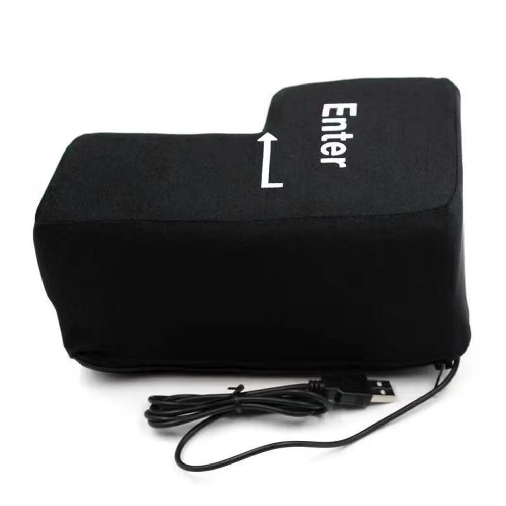 Giant USB Enter Key Pillow – Soft Decompression Stress Relief Toy for Office & Desk