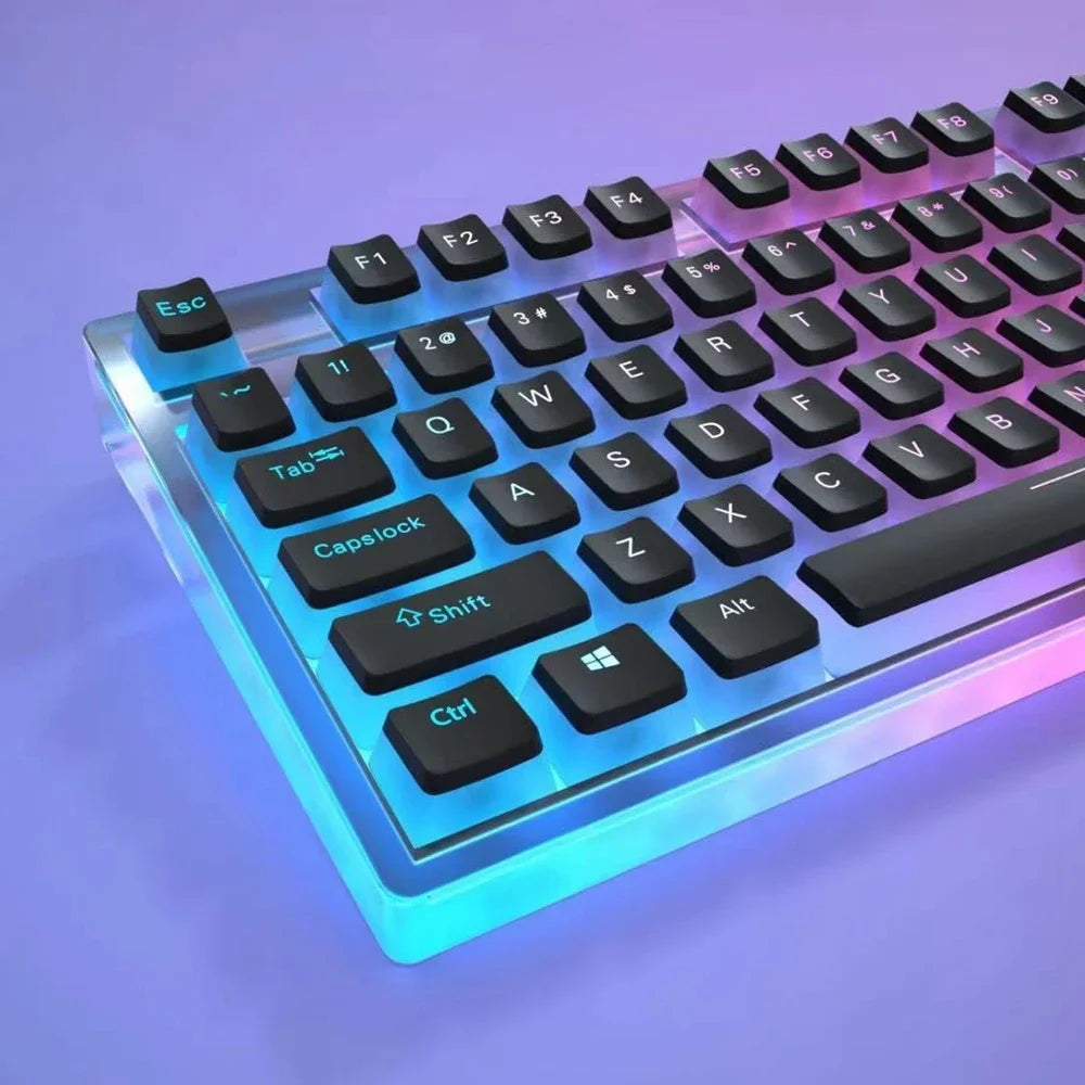 129-Key Pudding Keycaps – OEM Profile PBT, Transparent, MX Hot-Swap Compatible