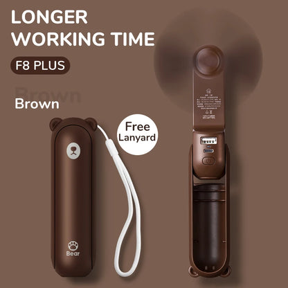 JISULIFE Portable Handheld Fan with Power Bank & Flashlight