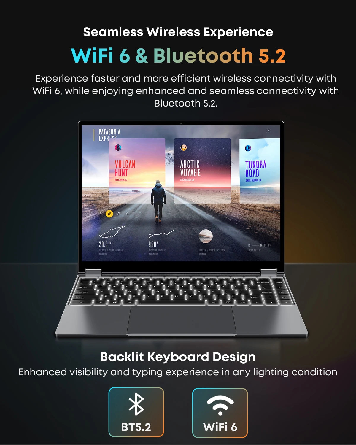 CHUWI FreeBook 2-in-1 Laptop – Intel N150, 13.4" 2.5K Touch, 16GB LPDDR5, 512GB SSD, WiFi 6, BT 5.2