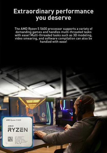AMD Ryzen 5 5600 AM4 CPU – 6-Core, 4.4GHz Boost, 32MB Cache