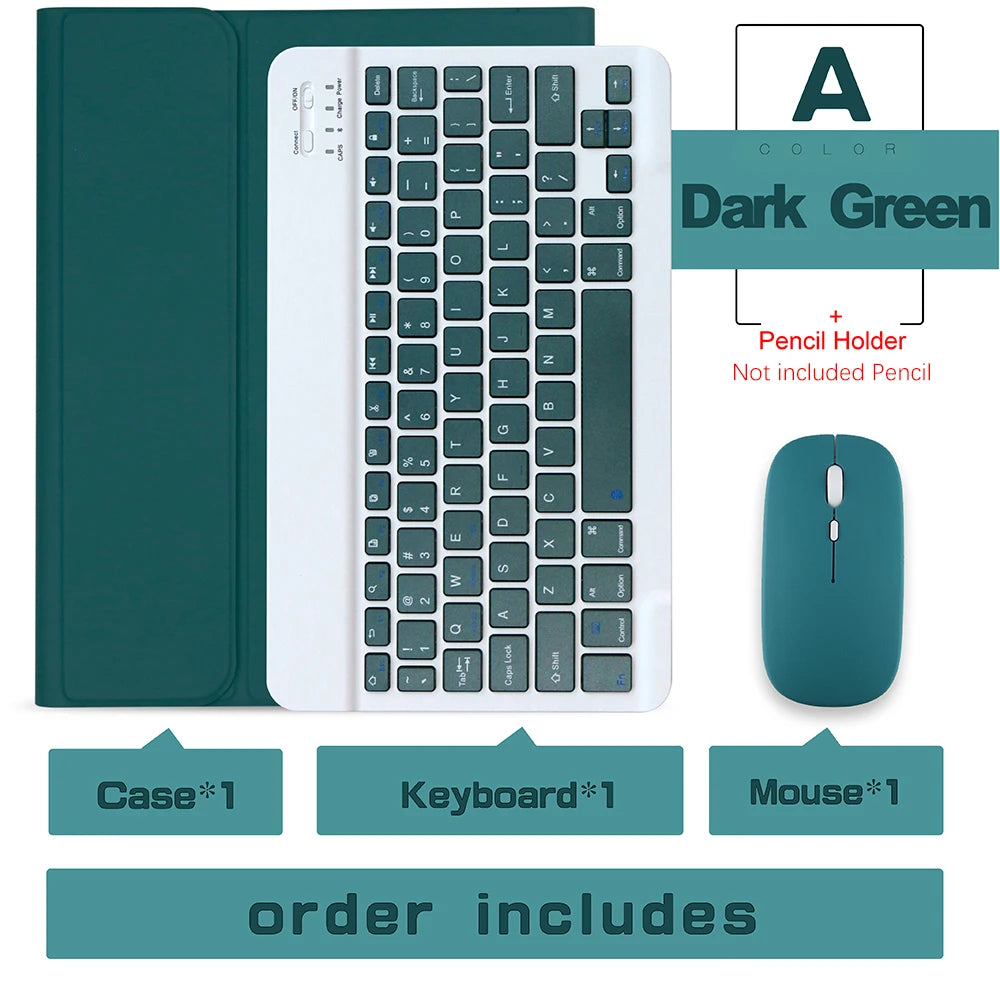 Wireless Magic Keyboard & Mouse Case for iPad Pro 11/13, Air 11/13, iPad 7-10 Gen – Bluetooth, Touchpad