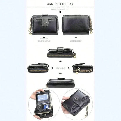 AEDG Retro Mini Leather Wallet with Zipper
