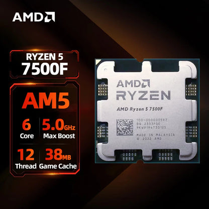 AMD Ryzen 5 7500F Gaming Processor – 6-Core, 5GHz, AM5, PCIe 5.0, DDR5