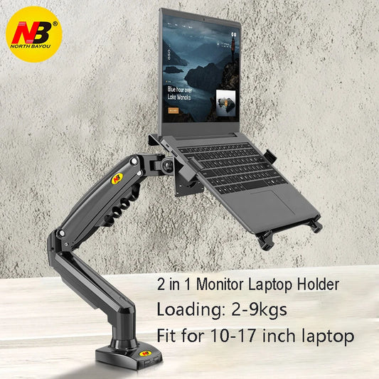 2 in 1 Monitor & Laptop Stand – 17–30" Monitor + 10–17" Laptop Desk Mount