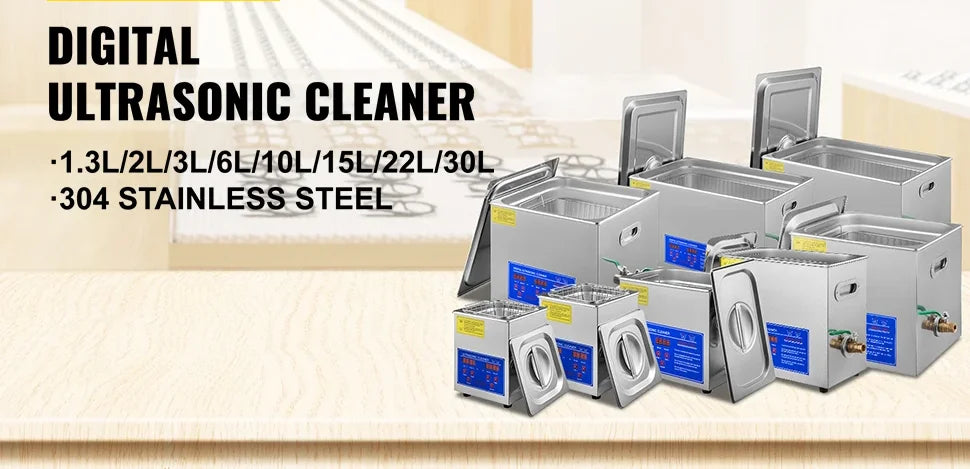Ultrasonic Cleaner 1.3L–30L 40kHz 220V EU Plug – Portable Ultrasound Bath Washer