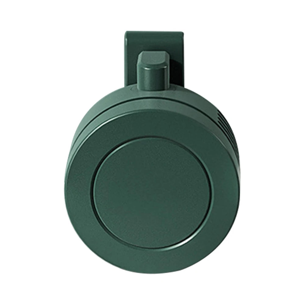 Leafless Mini Clip Fan – USB Neck & Waist Cooling Fan, 3 Speeds (Green)