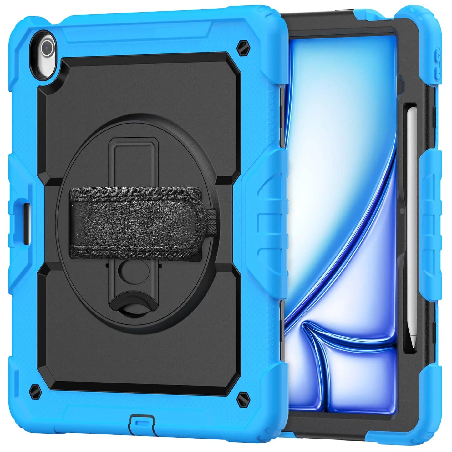 WeFor Heavy Duty iPad Case – Screen Protector, Shoulder Strap & Pencil Holder for iPad 11 A16, Air 11 & Air 13 M3 (2025)