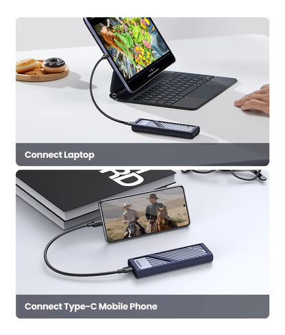 UGREEN M.2 SSD Enclosure | NVMe & SATA | USB 3.2 Gen2 20Gbps | Supports 2230–2280
