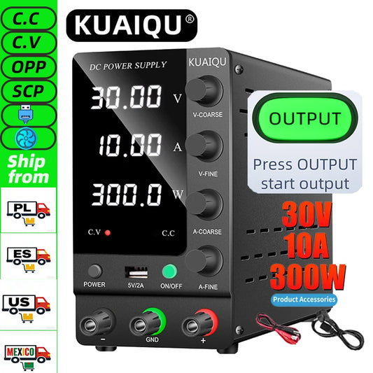 KUAIQU 30V 10A Adjustable DC Power Supply