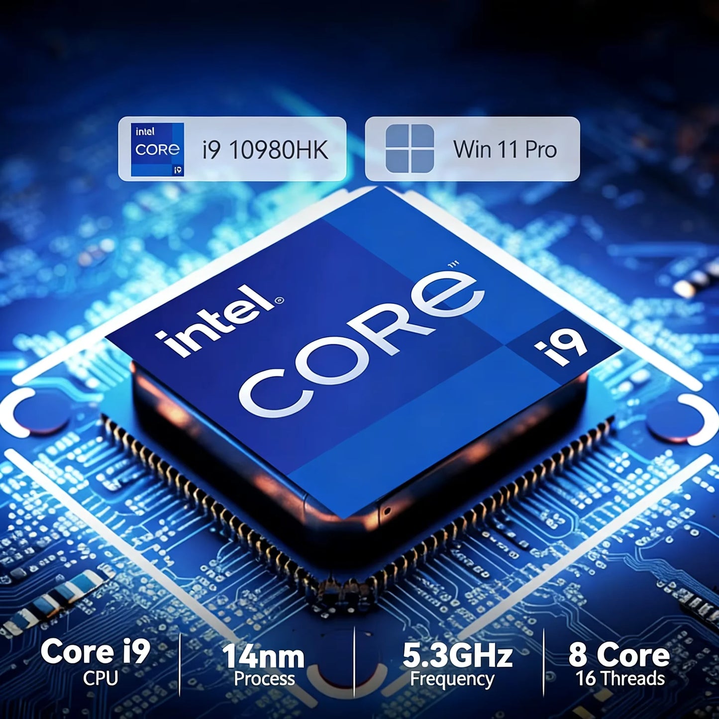 Gaming & Office Laptop — Intel i9-10980HK, 16GB RAM, Up to 2TB SSD, 1080p FHD, Fingerprint Unlock