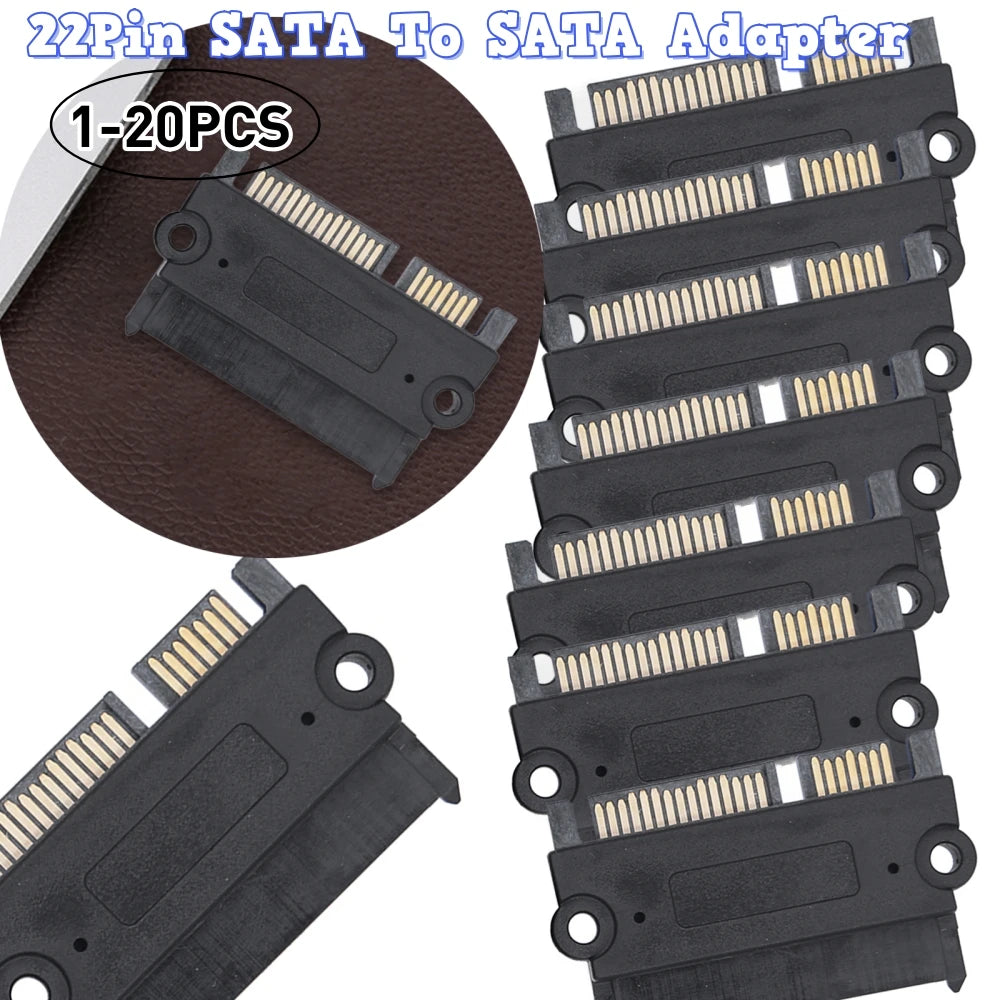 SATA 22-Pin Male to Female Adapter – Power & Data Converter