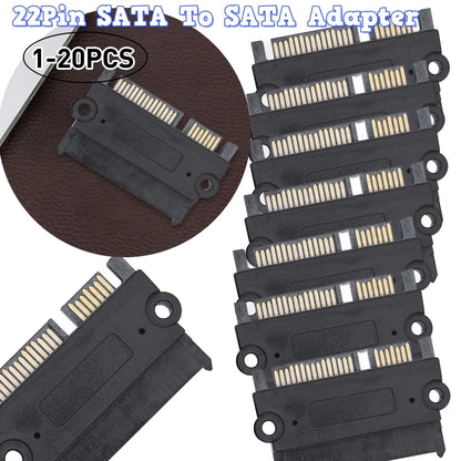 SATA 22-Pin Male to Female Adapter – Power & Data Converter