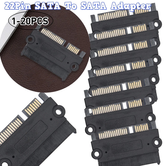 SATA 22-Pin Male to Female Adapter – Power & Data Converter