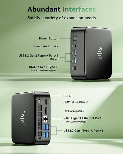 Mini PC – AMD Ryzen 5 7430U / Ryzen 7 7735HS, 32GB RAM, 512GB SSD, 4K HDMI, WiFi