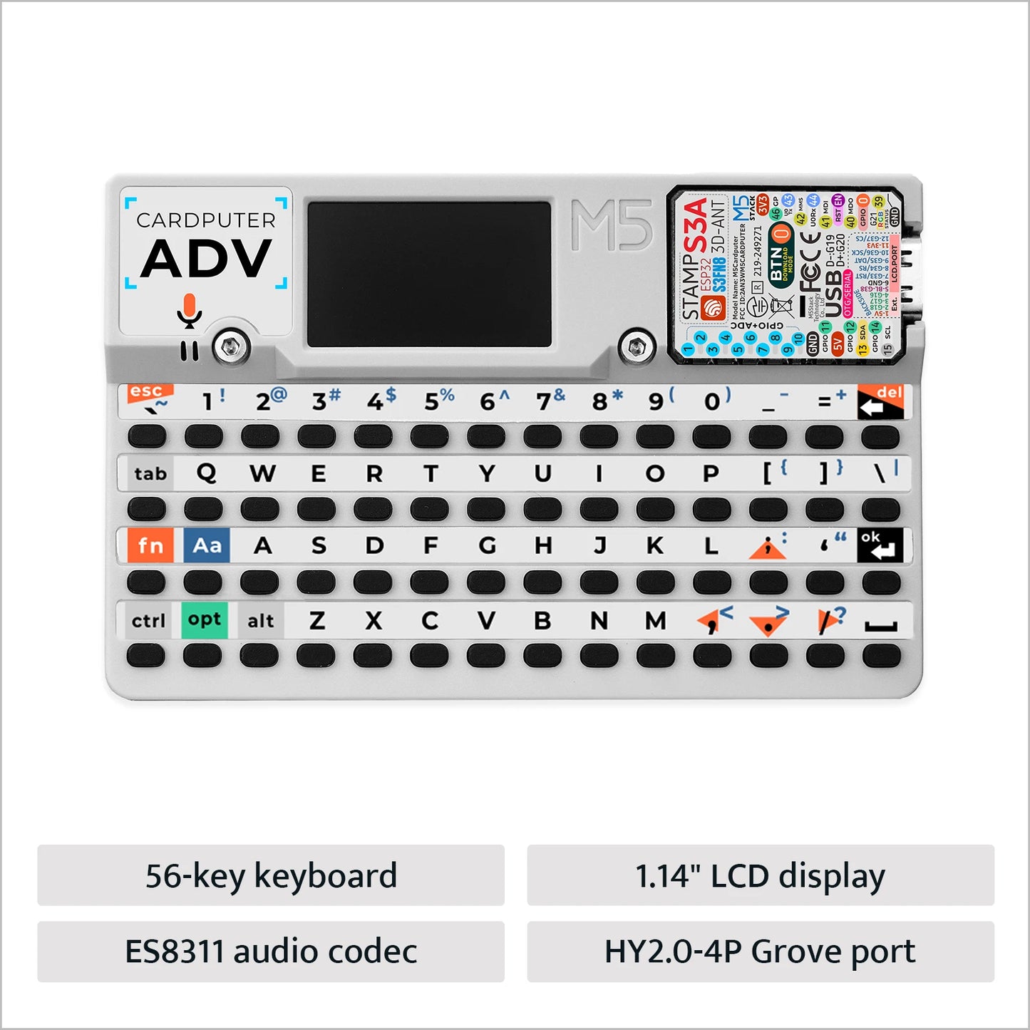M5Stack Cardputer Adv – ESP32 Portable Mini Computer, 1.14" Screen, 56-Key Keyboard