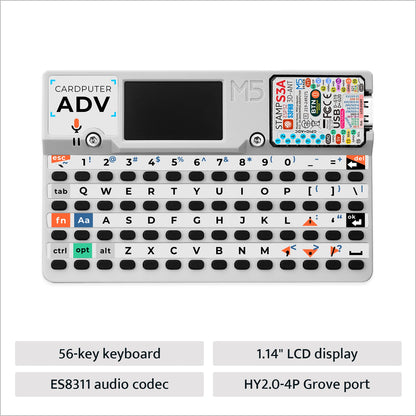 M5Stack Cardputer Adv – ESP32 Portable Mini Computer, 1.14" Screen, 56-Key Keyboard