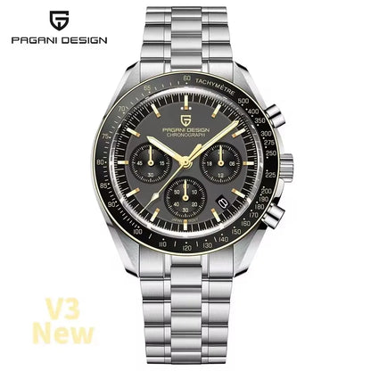 PAGANI DESIGN V5 Moon Men's Watch – Luxury Quartz Chronograph, Waterproof, Stainless Steel, 2026