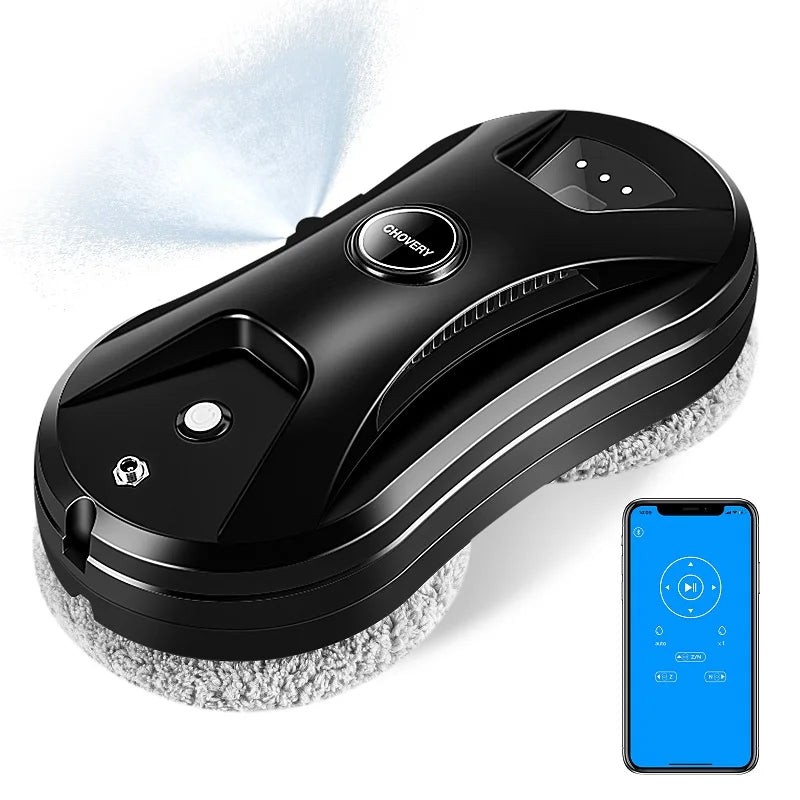 CHOVERY Electric Window Cleaning Robot – Automatic Water Spray, Vacuum Suction, Remote Control | Glass Cleaner