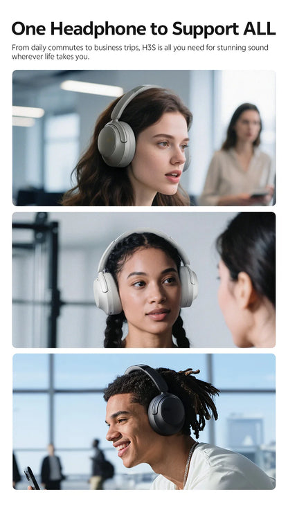 QCY H3S ANC Over-Ear Headphones – -56dB, LDAC, Dual Driver, Bluetooth 6.0, 102Hrs