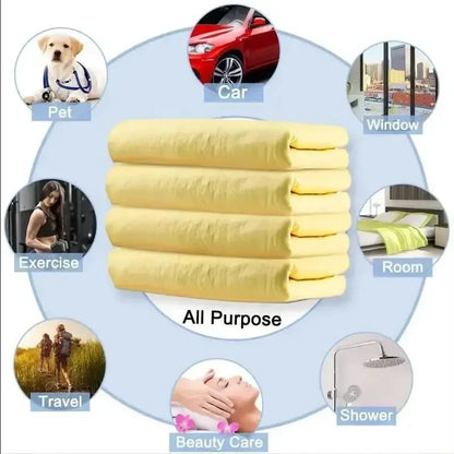PVA Premium Car Wash Towel | Ultra Absorbent Quick-Dry Deerskin Cloth, Scratch-Free & Reusable