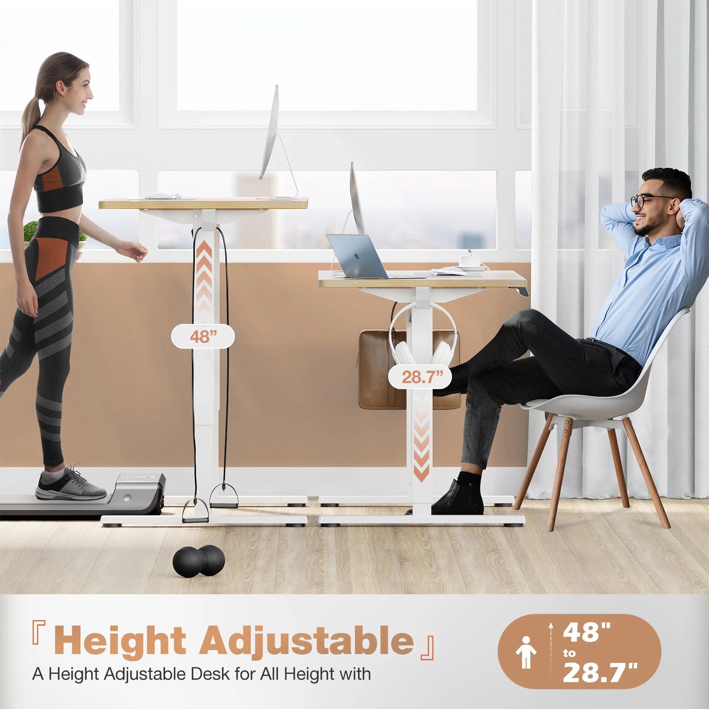 JHK Electric Standing Desk 40x24" | Height Adjustable Sit-Stand Workstation