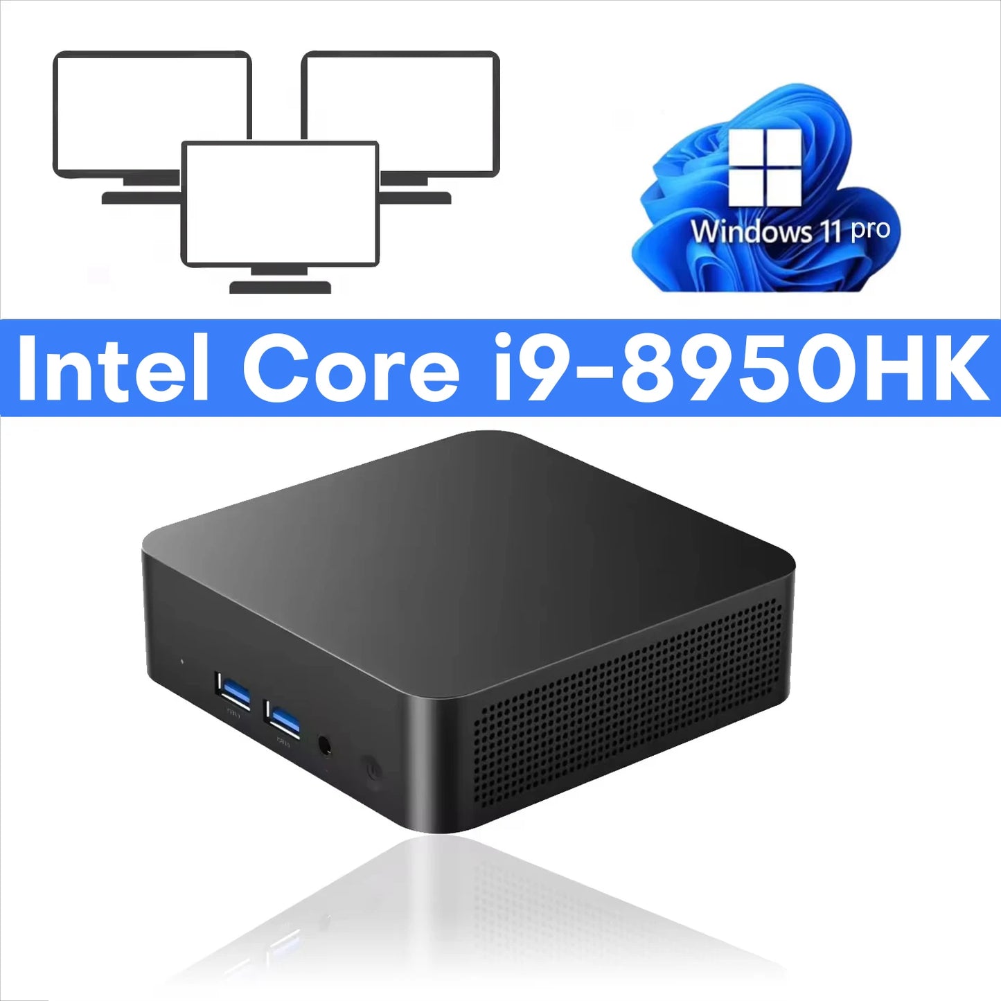 Mini PC Desktop – Intel Core i9 8950HK / i3 6100U, Windows 11 Pro, 16GB RAM, up to 2TB SSD, WiFi 6