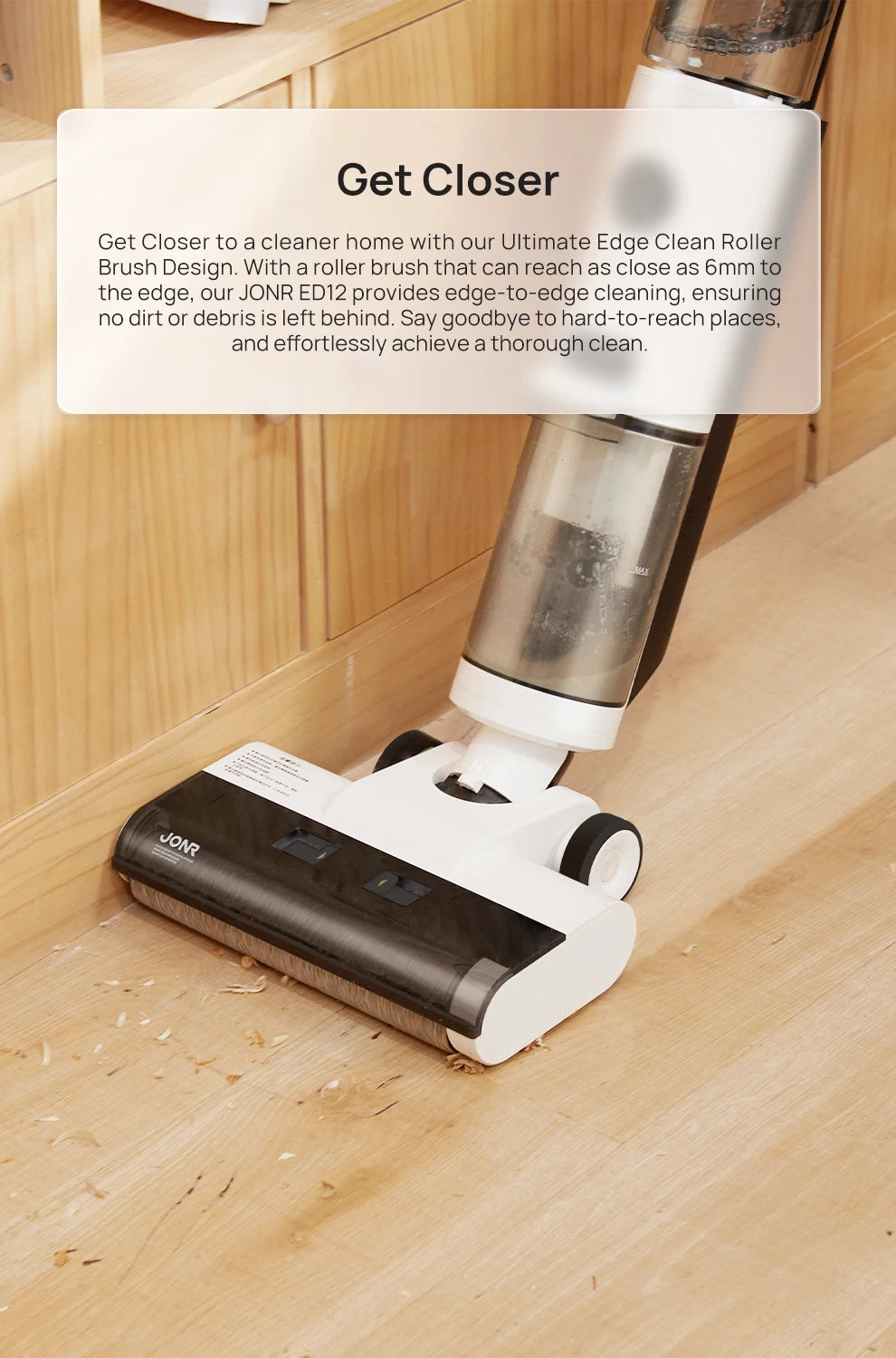 JONR ED12 Wet & Dry Smart Vacuum Mop – Wireless Floor Cleaner 200W