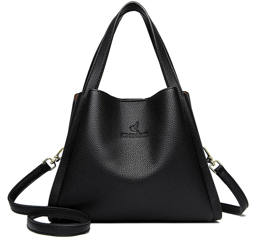 Soft PU Leather Tote Bag - Large Capacity Women's Shoulder Handbag