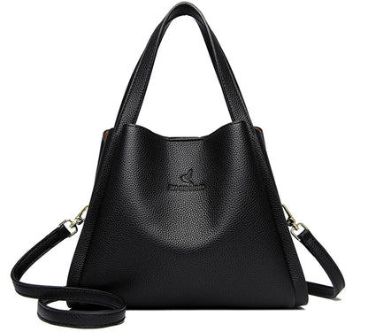 Soft PU Leather Tote Bag - Large Capacity Women's Shoulder Handbag