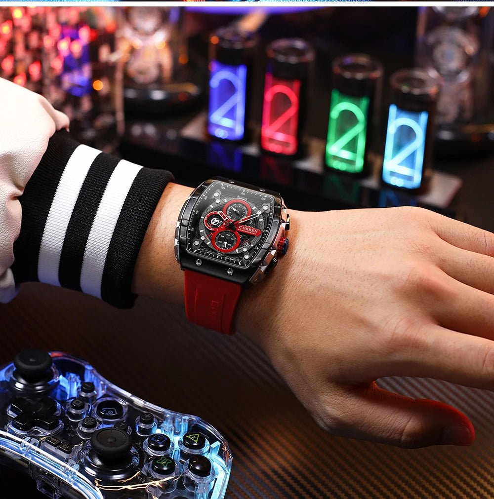 CURREN Men's Fashion Watch – Unique Square Design, Luxury Quartz Sport, Waterproof