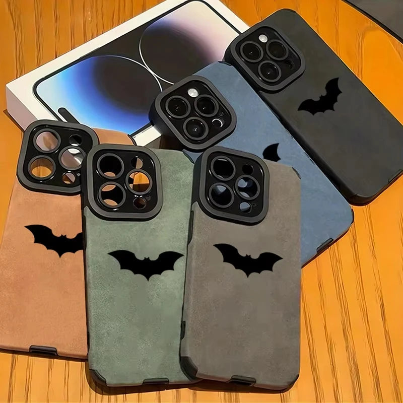 Cool Bat leather iPhone case by R.E.D. Shopping, shockproof silicone cover with bat design, provides durable mobile phone protection.