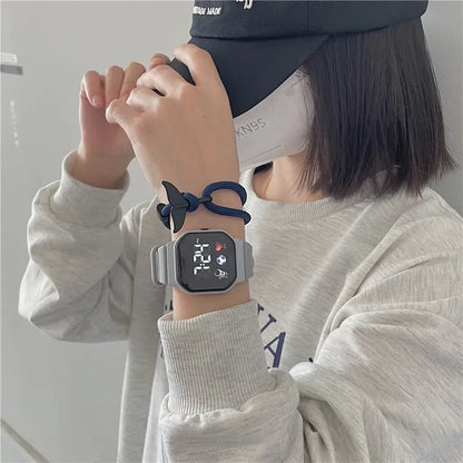YIKAZE Kids LED Digital Watch – Silicone Strap, Cartoon Sport Wristwatch for Boys & Girls
