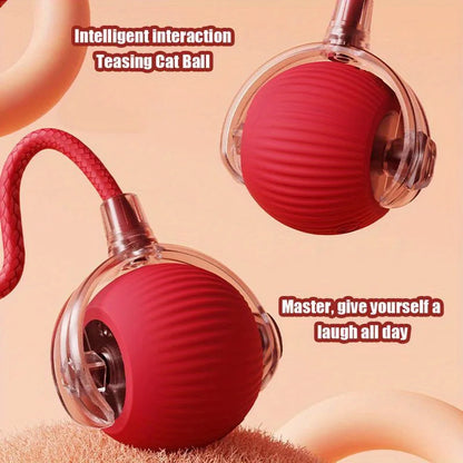 Rechargeable Smart Rolling Ball Toy for Cats & Dogs with Faux Tail
