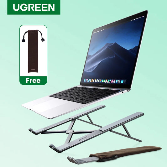 UGREEN Foldable Aluminum Laptop Stand – Adjustable Holder for MacBook, Tablet & Notebook
