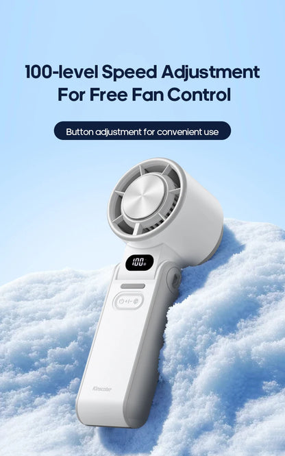 KINSCOTER Foldable Handheld Fan – 3600mAh, 100-Speed, Ice Cooling